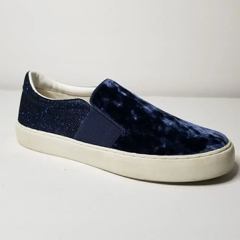 Marc Fisher slip on loafers size 7 blue sparkles